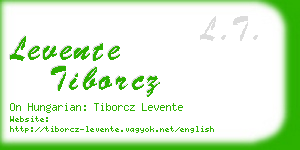 levente tiborcz business card